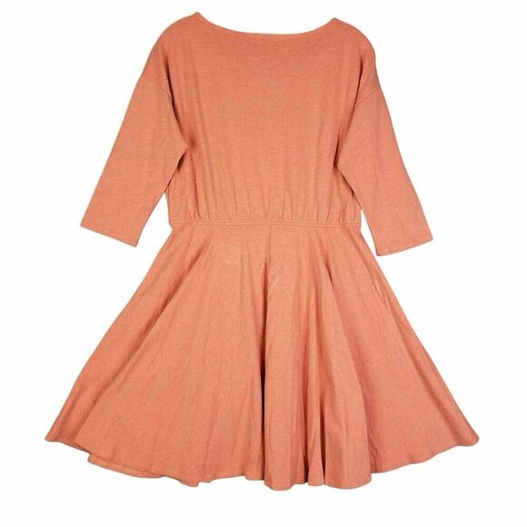 Peruvian Connection Womens Short Sleeve Dress Size Medium M Jersey Knit Orange - Picture 3 of 7